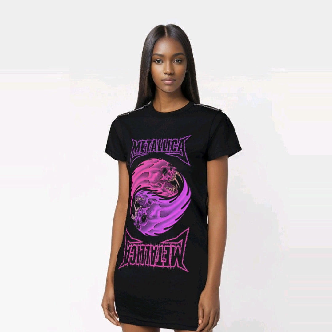 METALLICA LADIES T-SHIRT: YIN YANG PURPLE