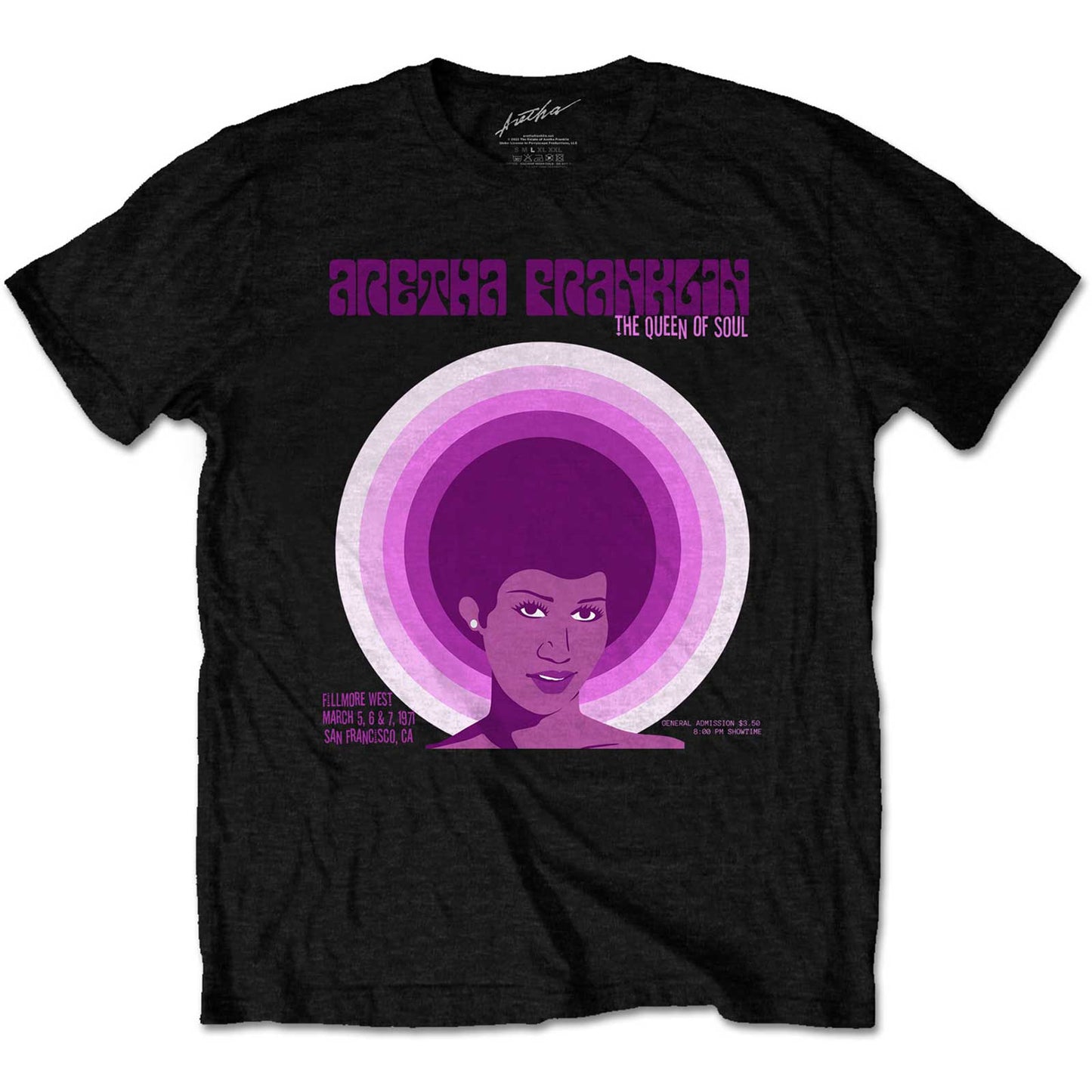 Aretha Franklin Fillmore West 71 Unisex T-Shirt
