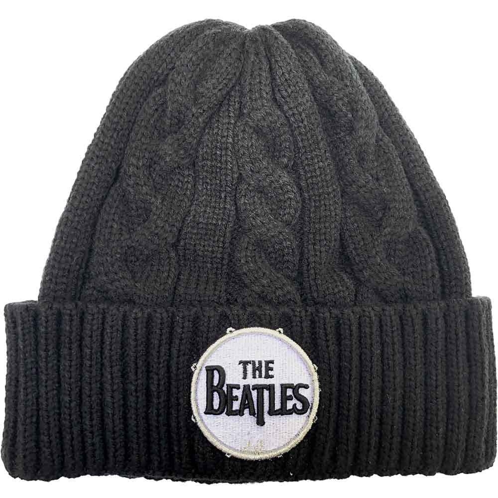 Beatles Drum Logo Cable Knit Beanie Hat