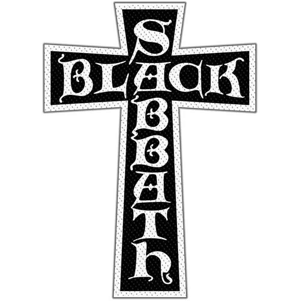 Black Sabbath Cross Logo Cut Out Woven Patch