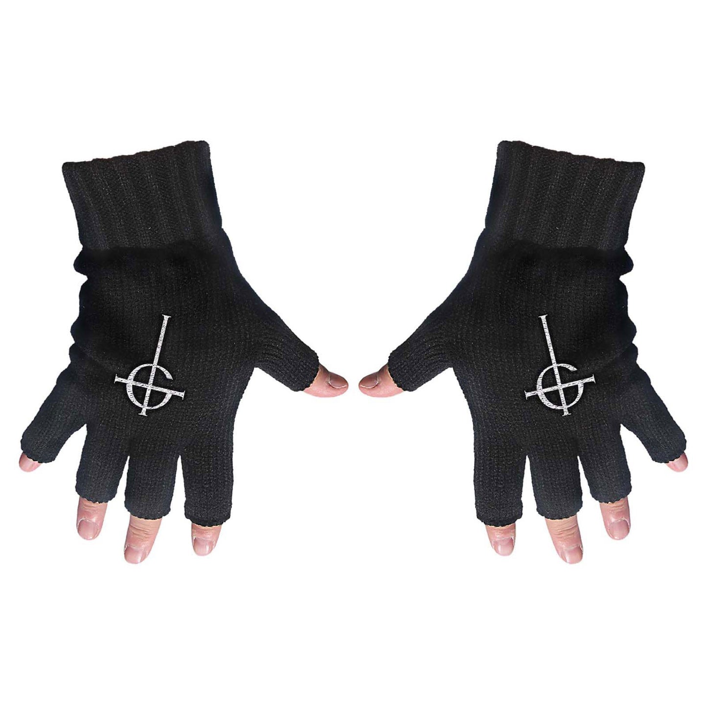 Ghost Ghost Cross Fingerless Gloves