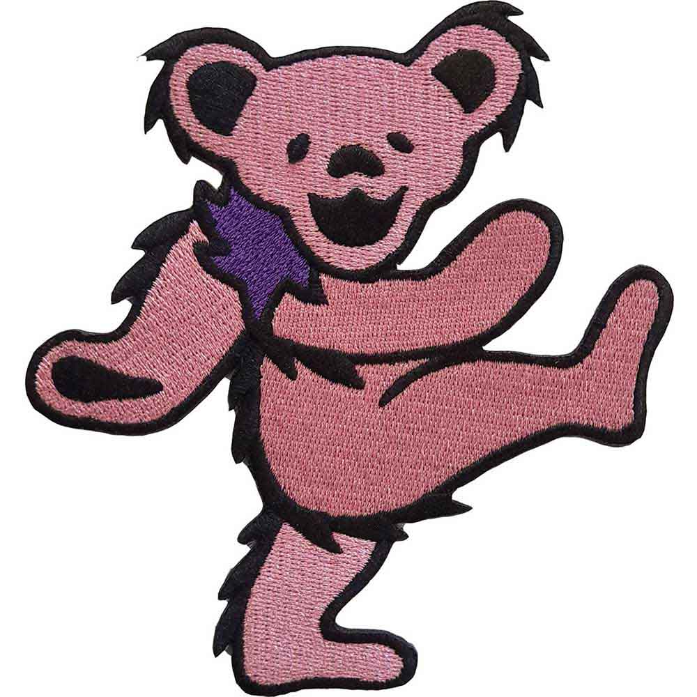 Grateful Dead Pink Dancing Bear Woven Patch