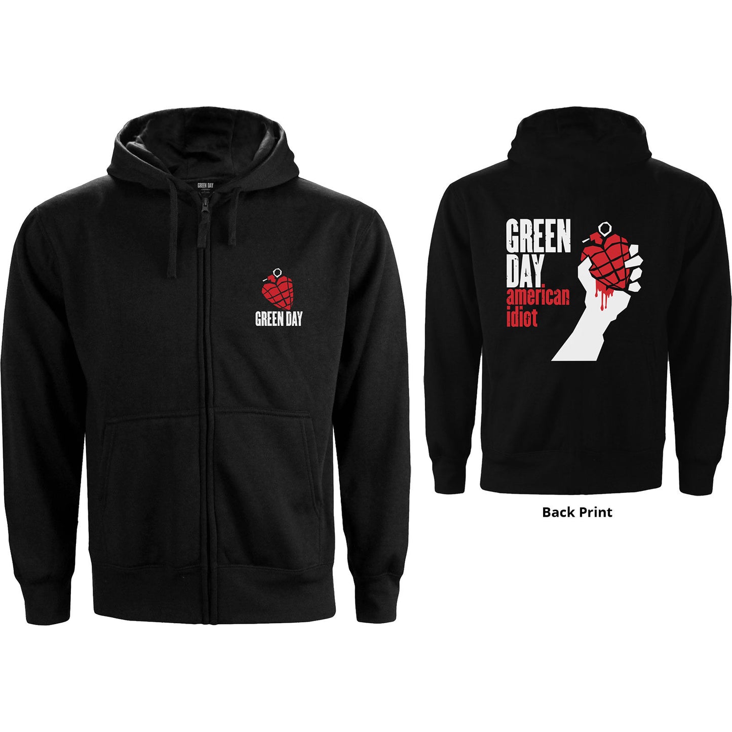 Green Day American Idiot Ladies Zipped Hoodie