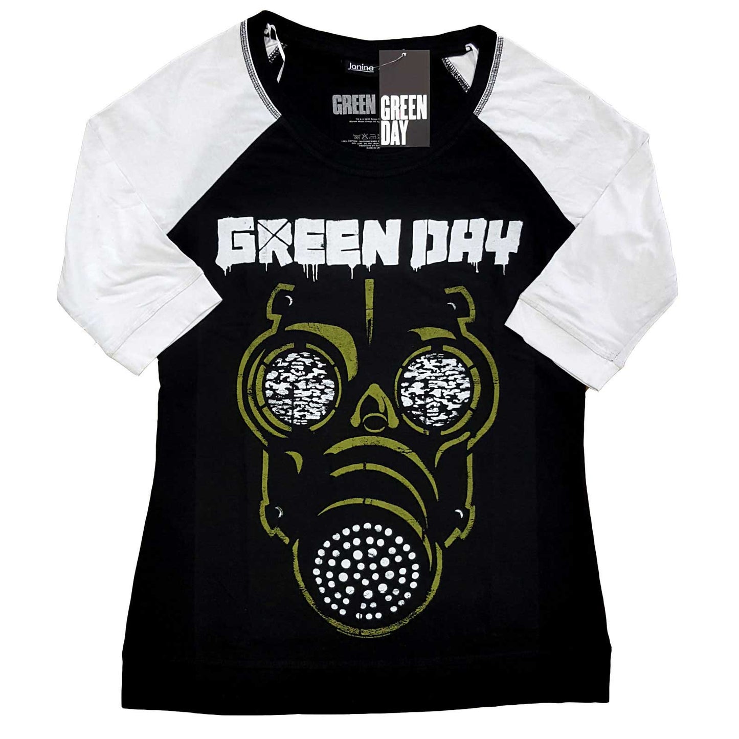 Green Day Green Mask Ladies Raglan T-Shirt