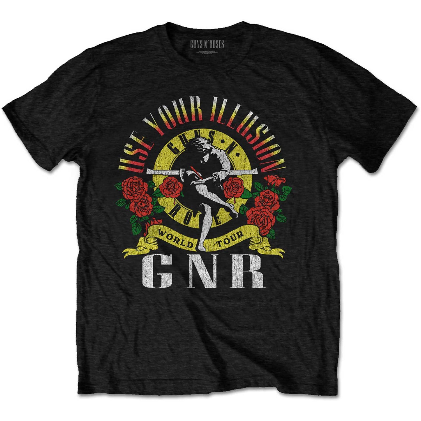 GUNS N' ROSES UNISEX T-SHIRT: UYI WORLD TOUR