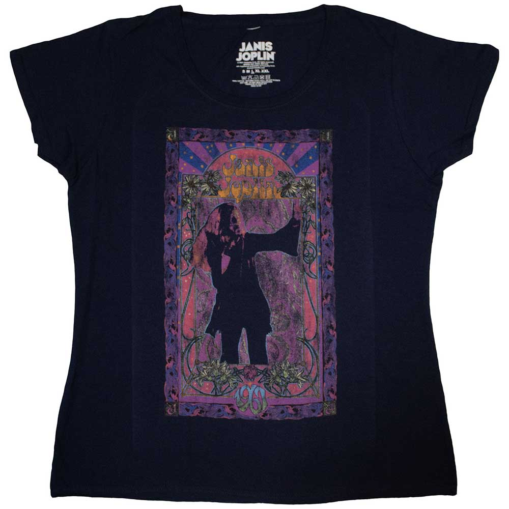 Janis Joplin Paisley a Flowers Ladies T-Shirt