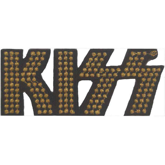 Kiss Gold Studded Logo Woven Patch