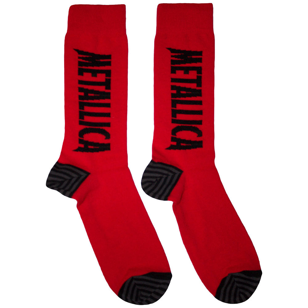 Metallica Stressed Logo in Red Socks