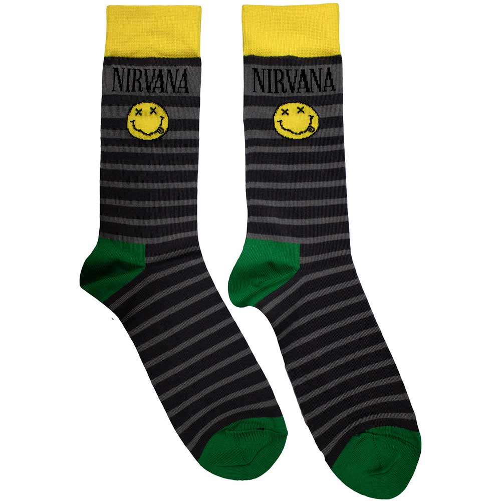 Nirvana Yellow Happy Face Pattern Unisex Socks