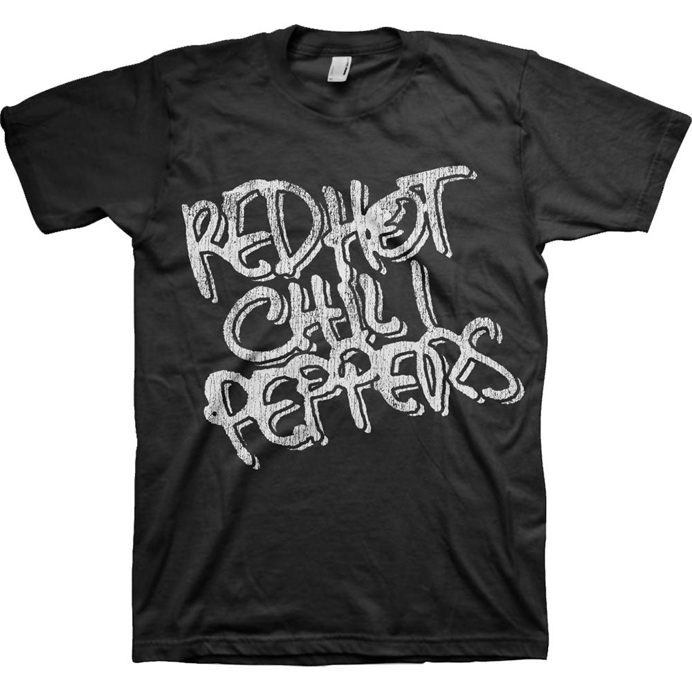 Red Hot Chili Peppers Black a white Logo T-shirt