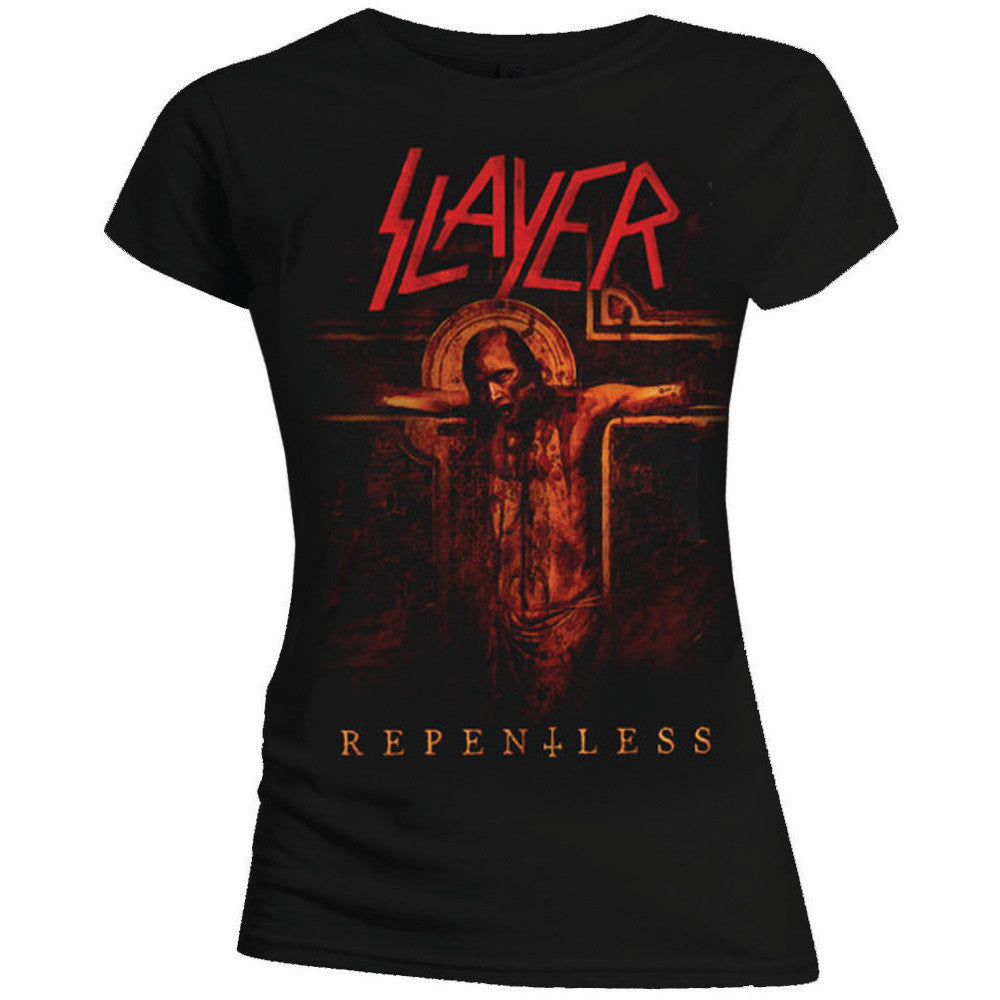 SLAYER LADIES T-SHIRT: REPENTLESS CRUCIFIX
