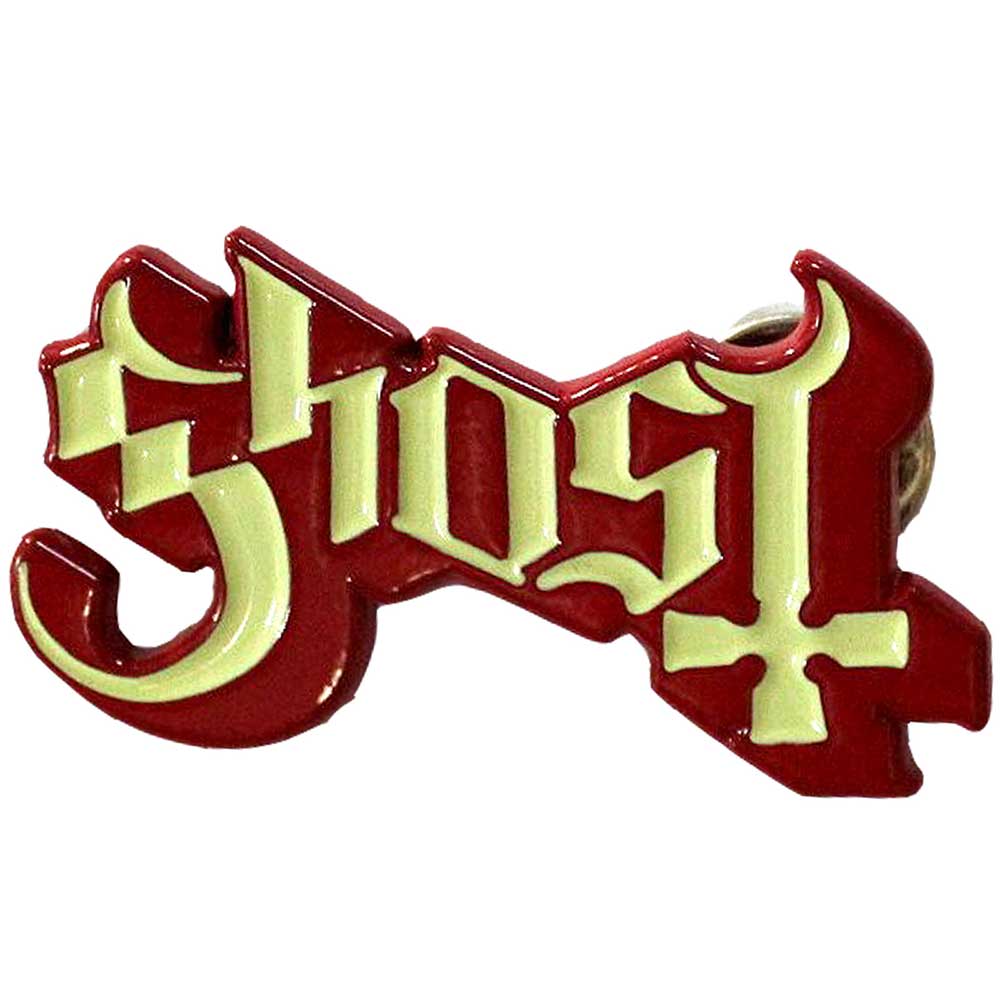 Ghost Logo Red Shadow Pin Badge