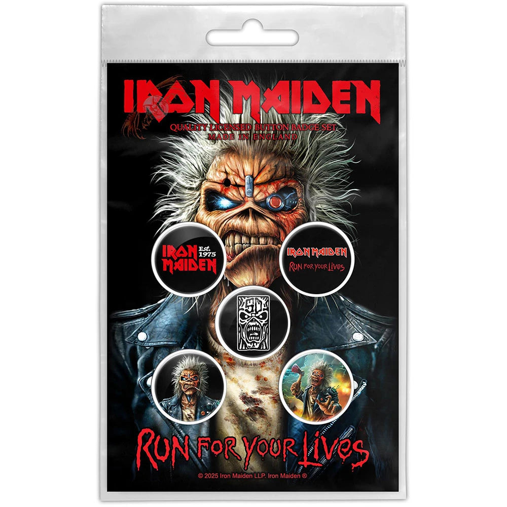Iron Maiden Run For Your Lives Badge Pack