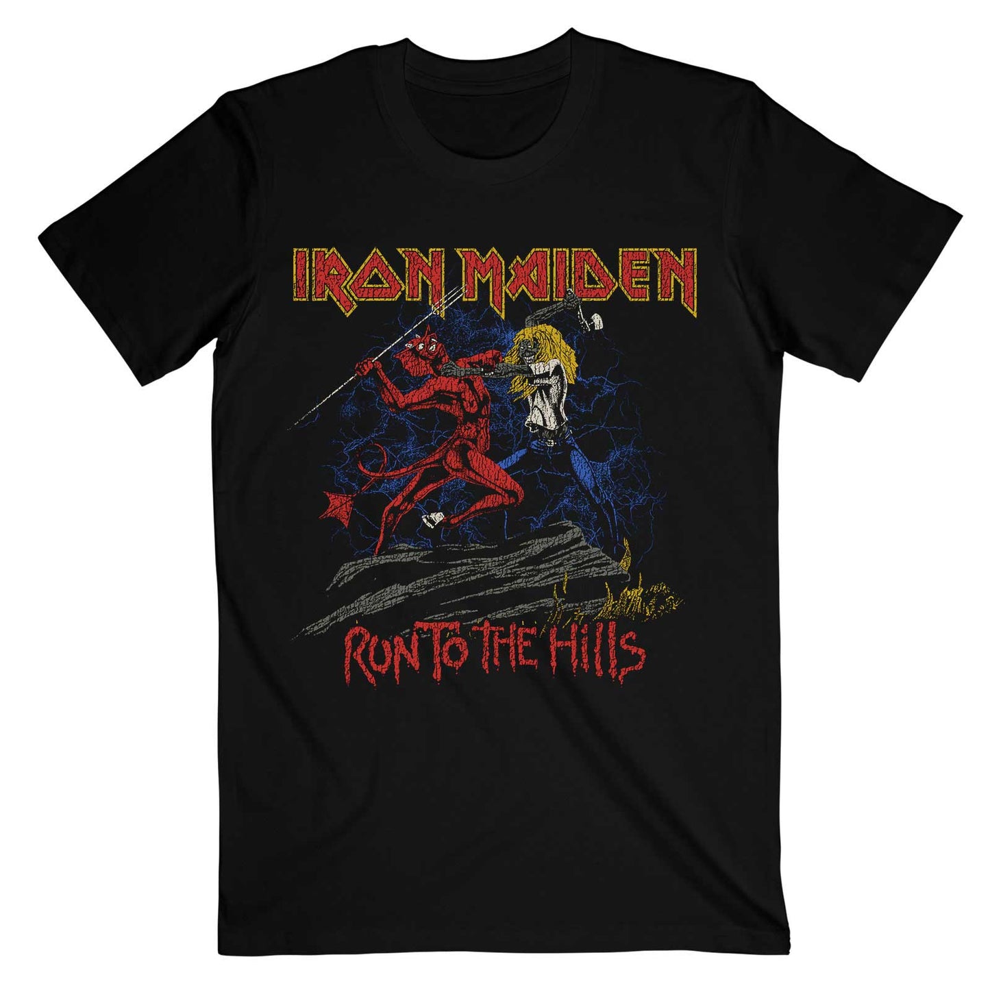 Iron Maiden Run To The Hills Distress Unisex T-Shirt