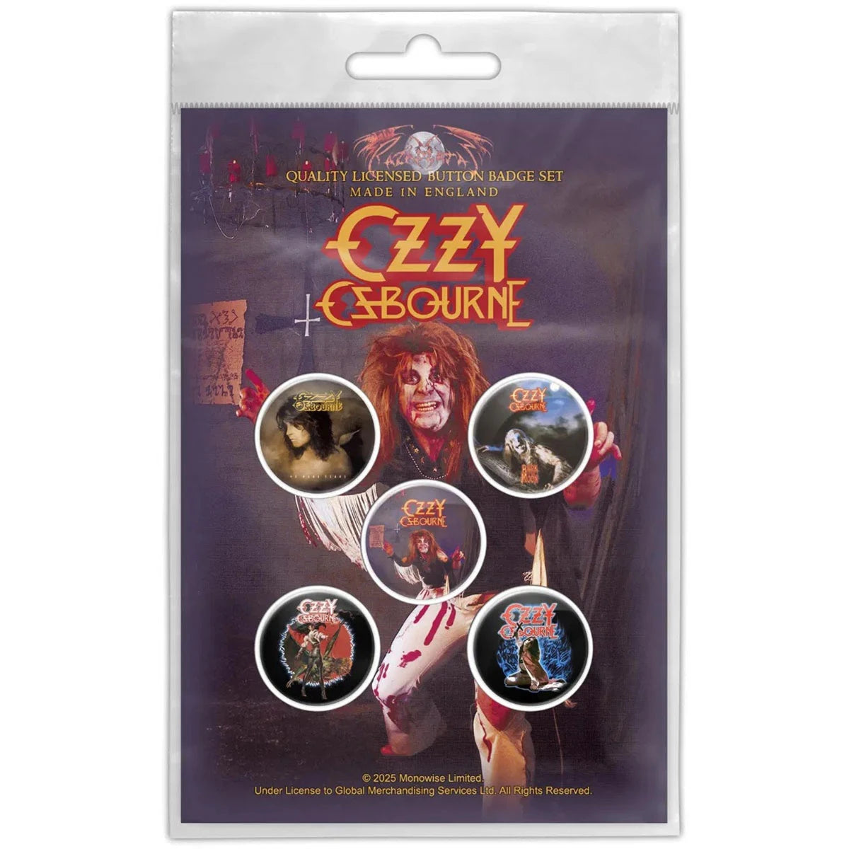 Ozzy Osbourne Diary Of A Madman Button Badge Pack
