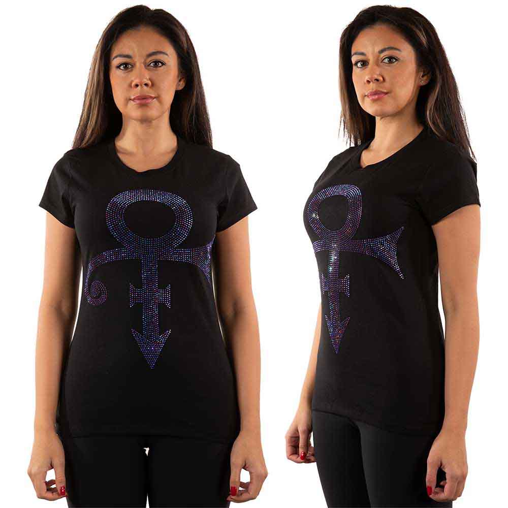 Prince Purple Symbol Embellished Ladies T-Shirt