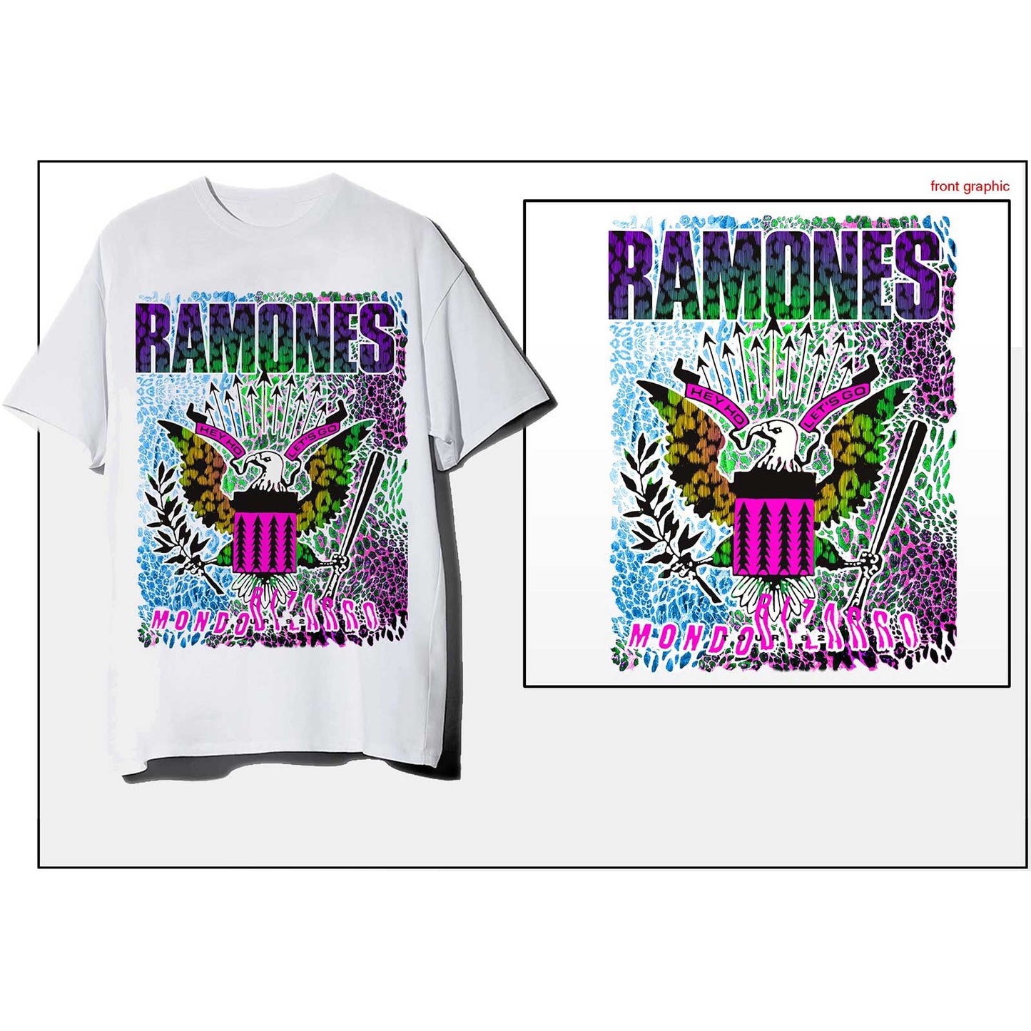 RAMONES UNISEX T-SHIRT: ANIMAL SKIN