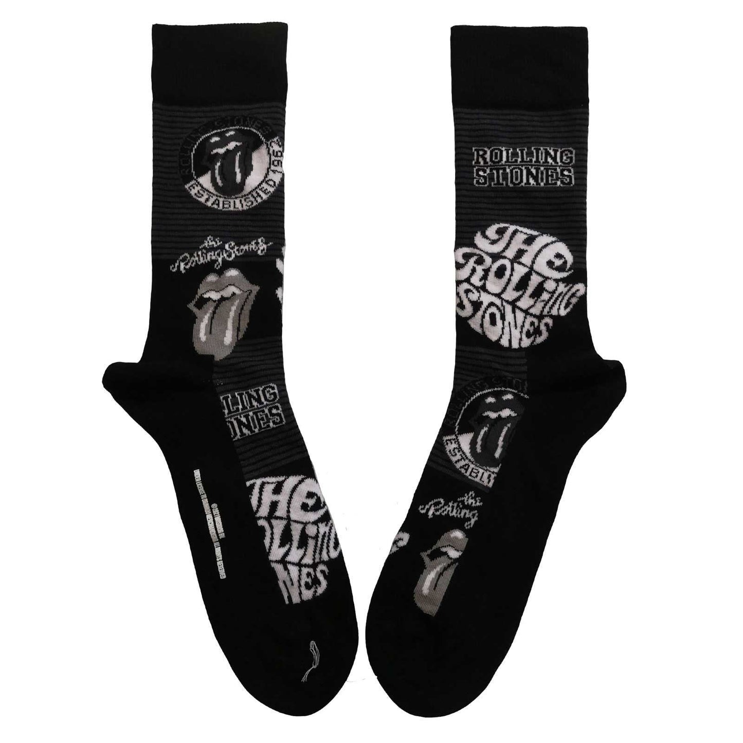 THE ROLLING STONES UNISEX ANKLE SOCKS: MONO LOGOS (UK SIZE 7 - 11)