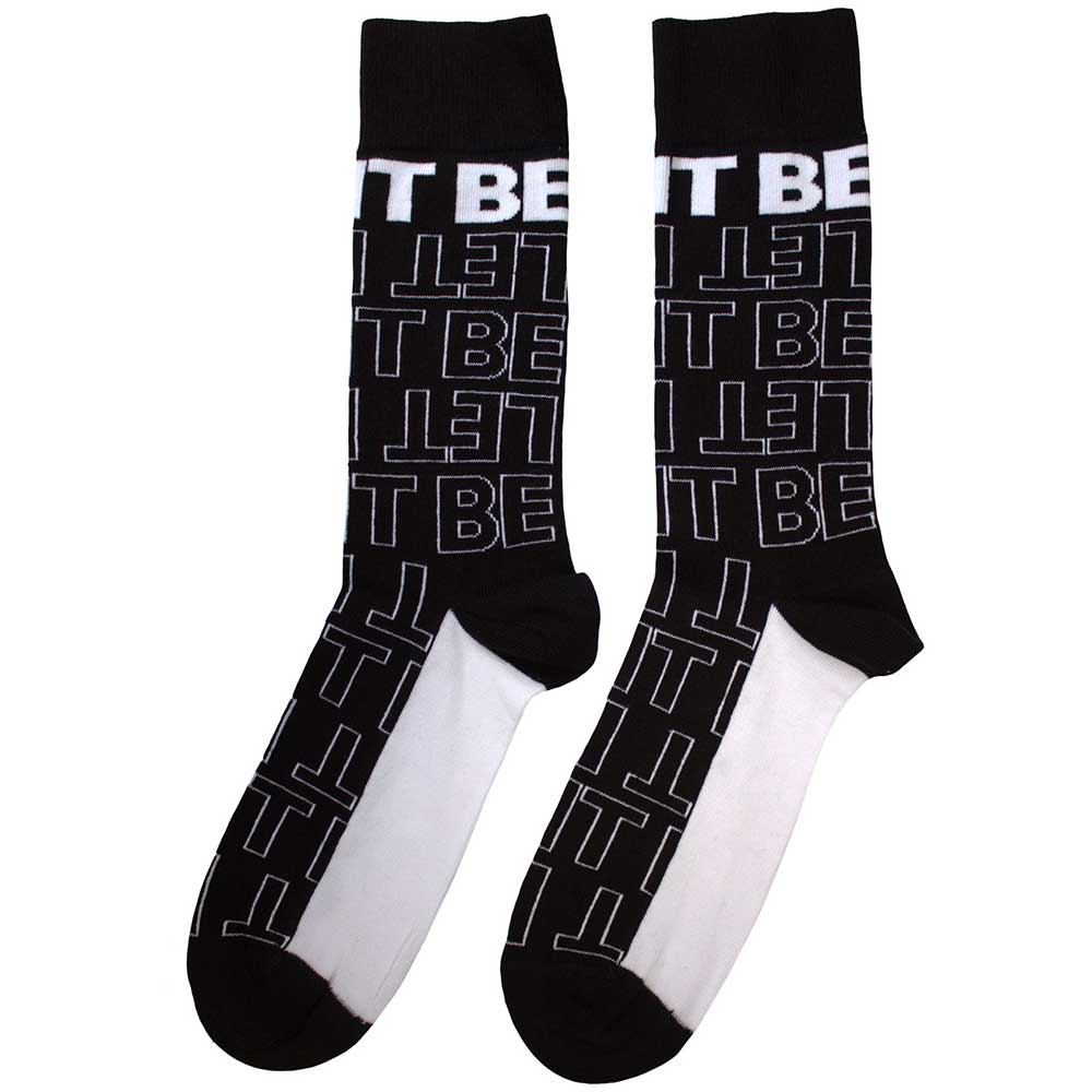 The Beatles Unisex Ankle Socks: Let It Be Text Outlines Repeat