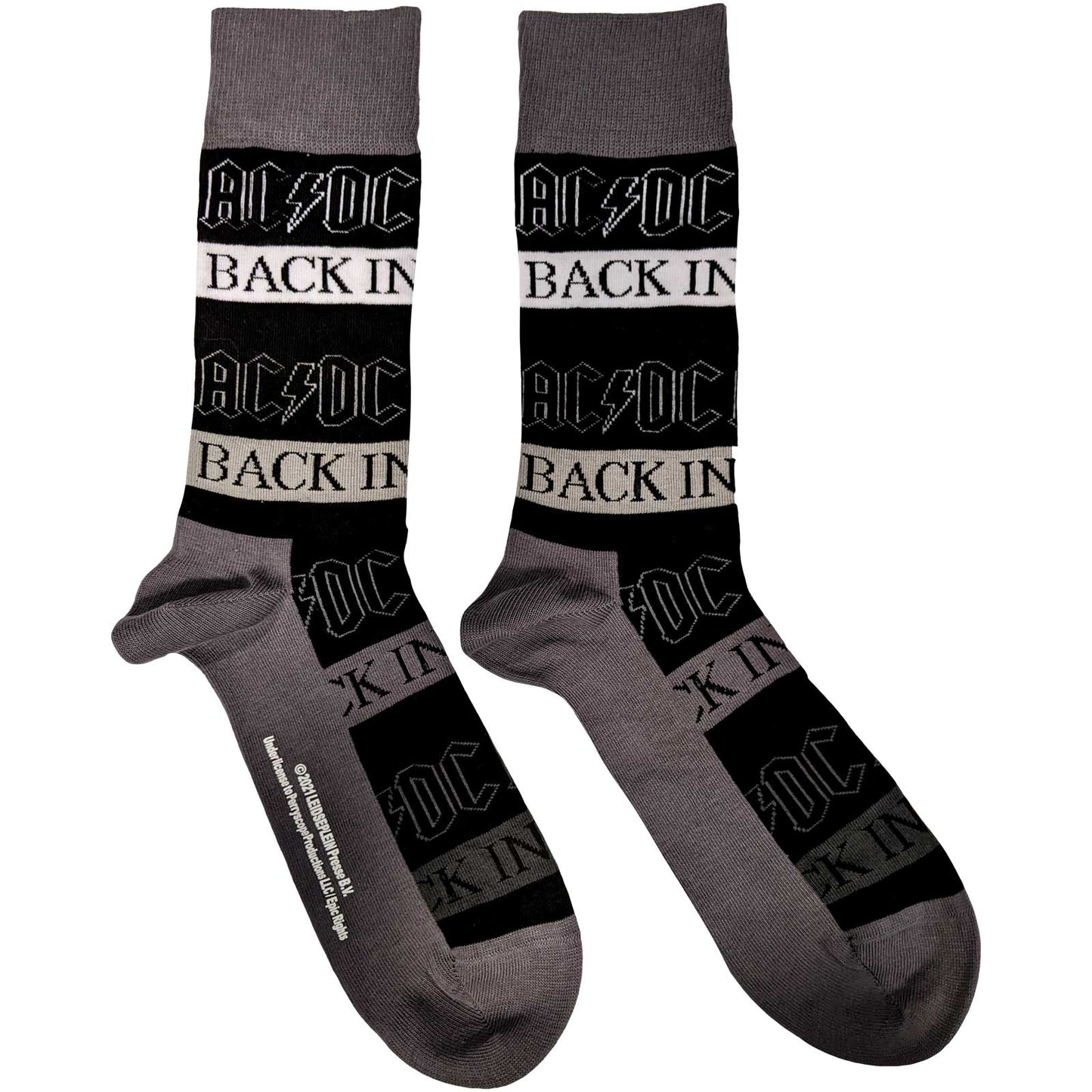 AC/DC UNISEX ANKLE SOCKS: BACK IN BLACK (UK SIZE 7 - 11)