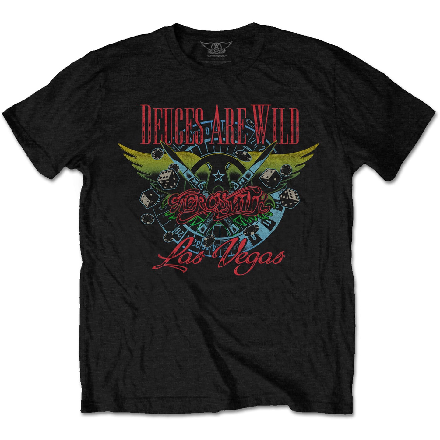 AEROSMITH UNISEX T-SHIRT: DEUCES ARE WILD, VEGAS