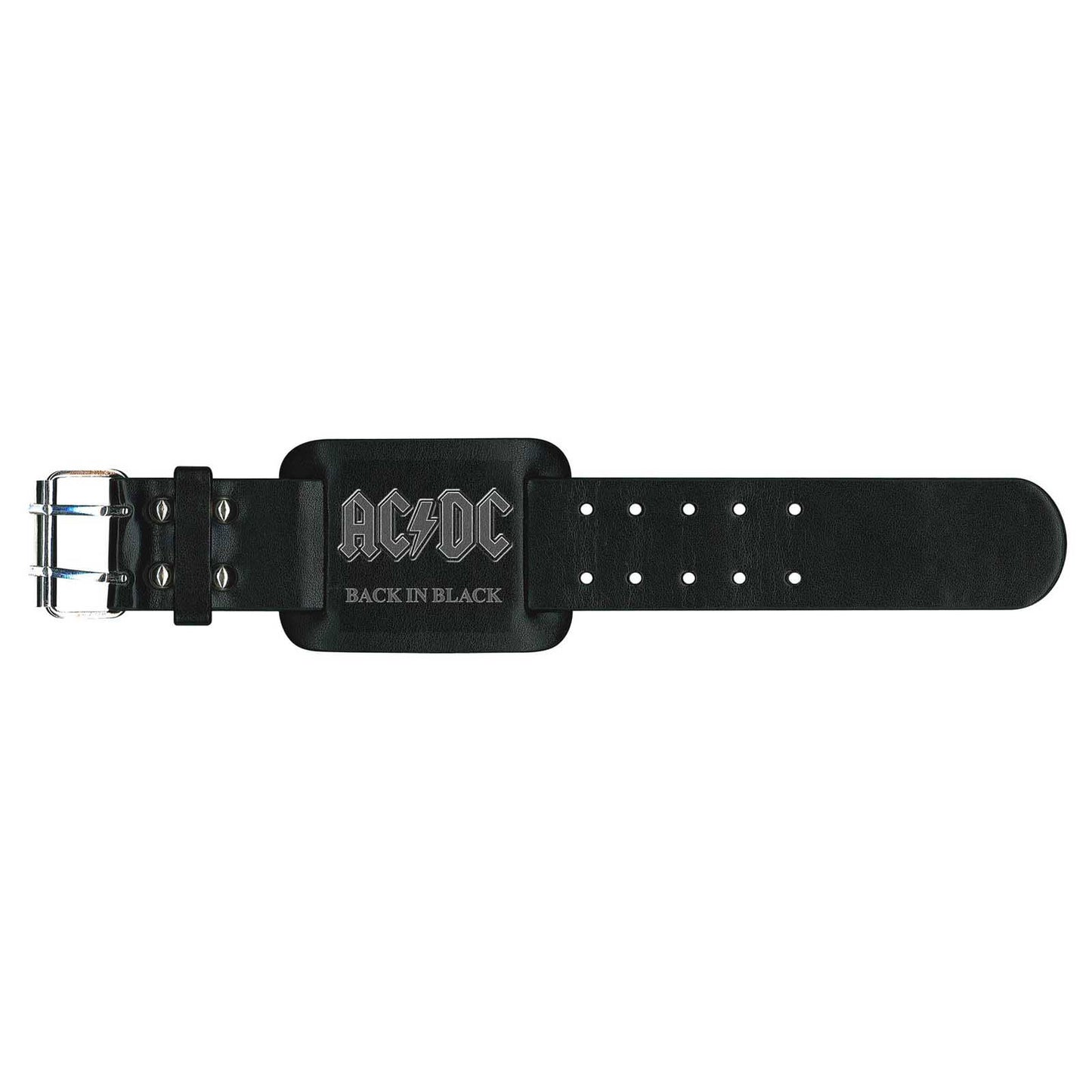 AC/DC LEATHER WRIST STRAP: BACK IN BLACK