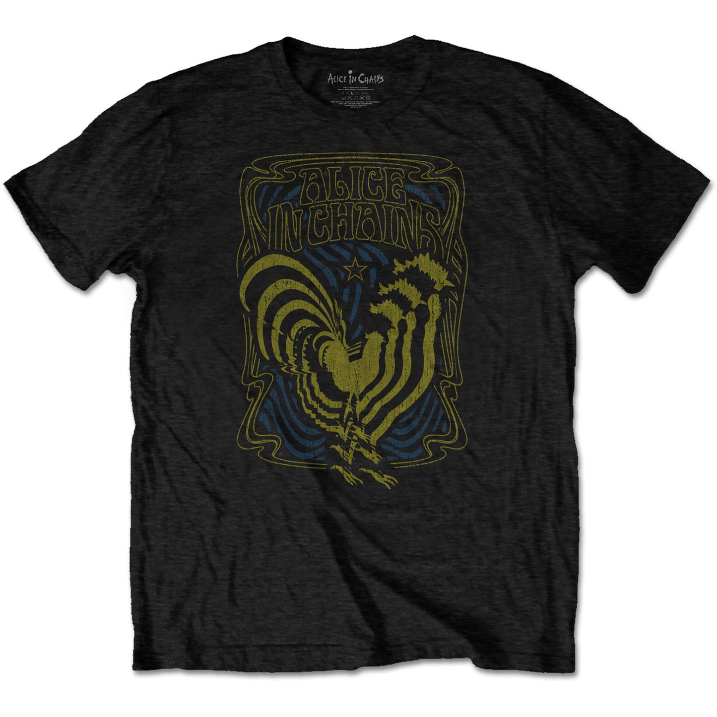 ALICE IN CHAINS UNISEX T-SHIRT: PSYCHEDELIC ROOSTER