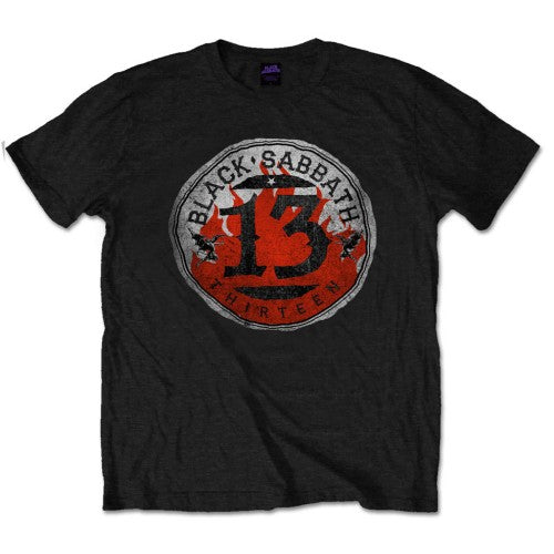 BLACK SABBATH UNISEX T-SHIRT: 13 FLAME CIRCLE