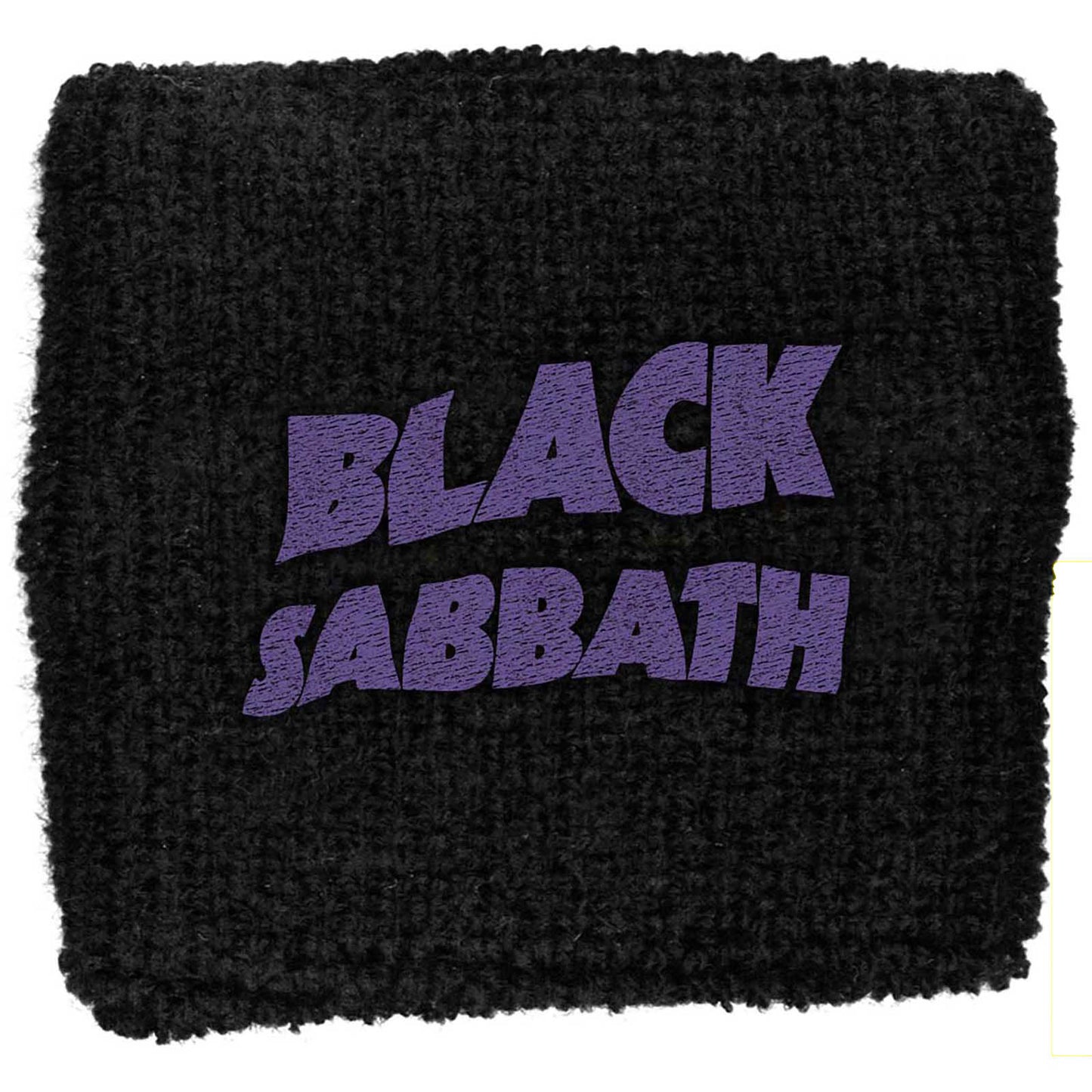 Black Sabbath Embroidered Wristband: Purple Wavy Logo