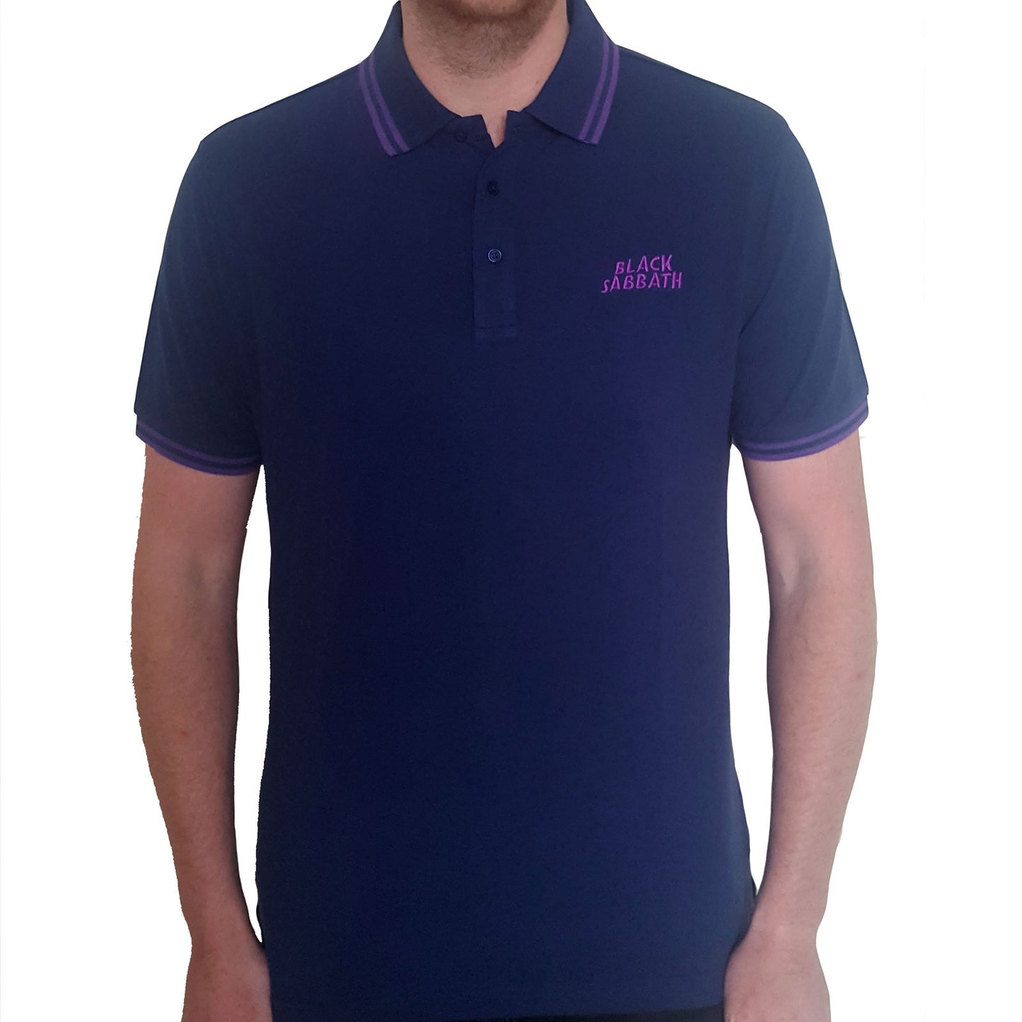 BLACK SABBATH UNISEX POLO SHIRT: WAVY LOGO