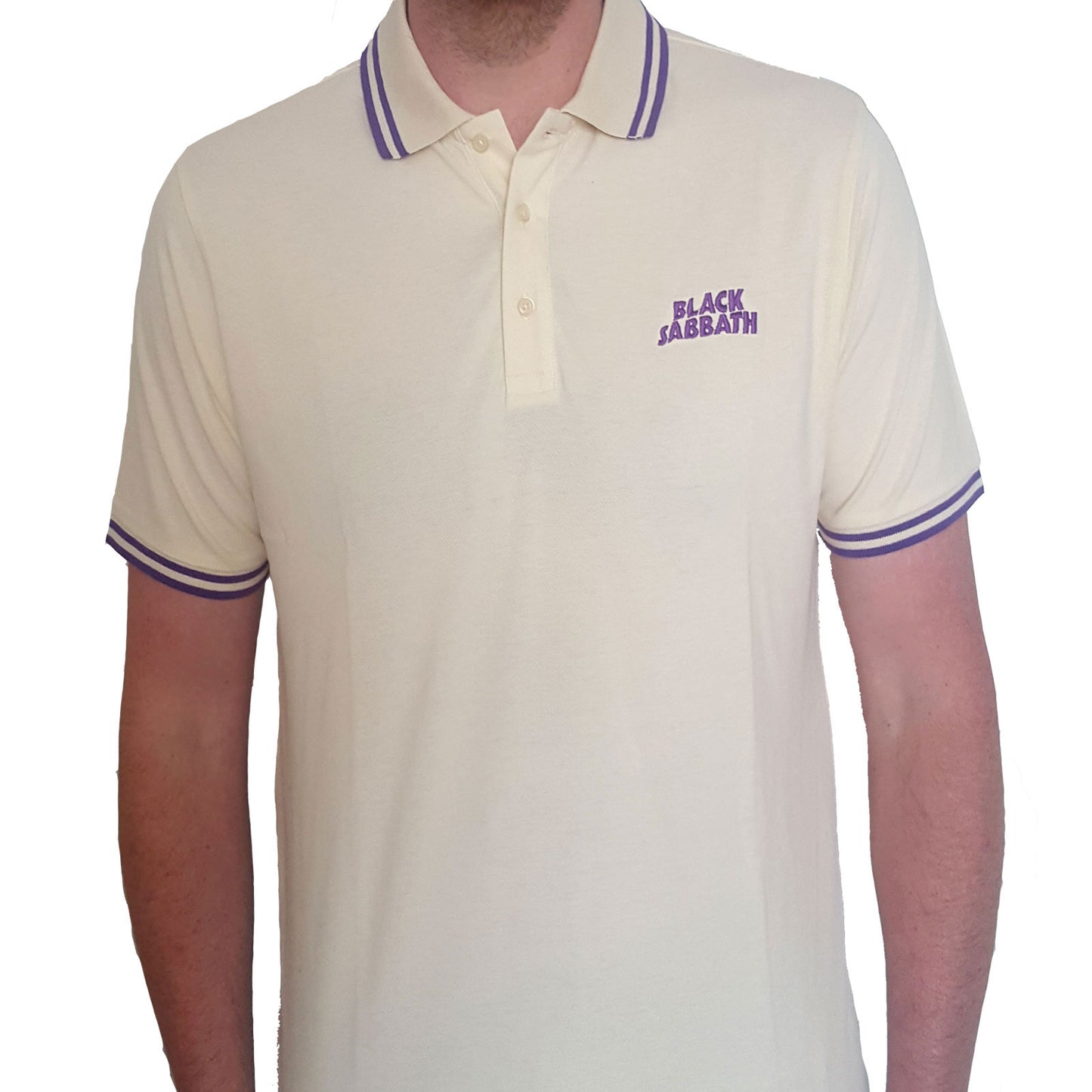 BLACK SABBATH UNISEX POLO SHIRT: WAVY LOGO