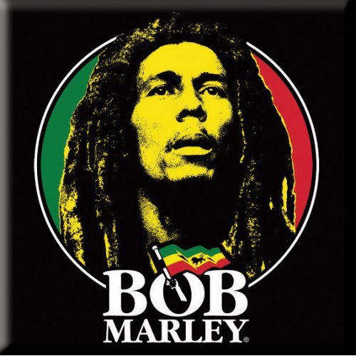 BOB MARLEY FRIDGE MAGNET: LOGO FACE