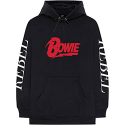 DAVID BOWIE UNISEX PULLOVER HOODIE: REBEL REBEL