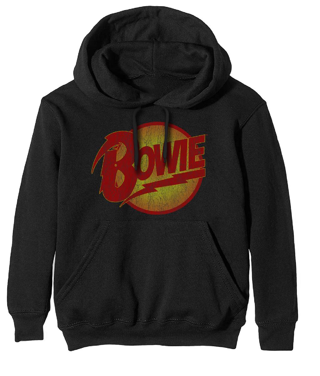 DAVID BOWIE UNISEX PULLOVER HOODIE: VINTAGE DIAMOND DOGS LOGO