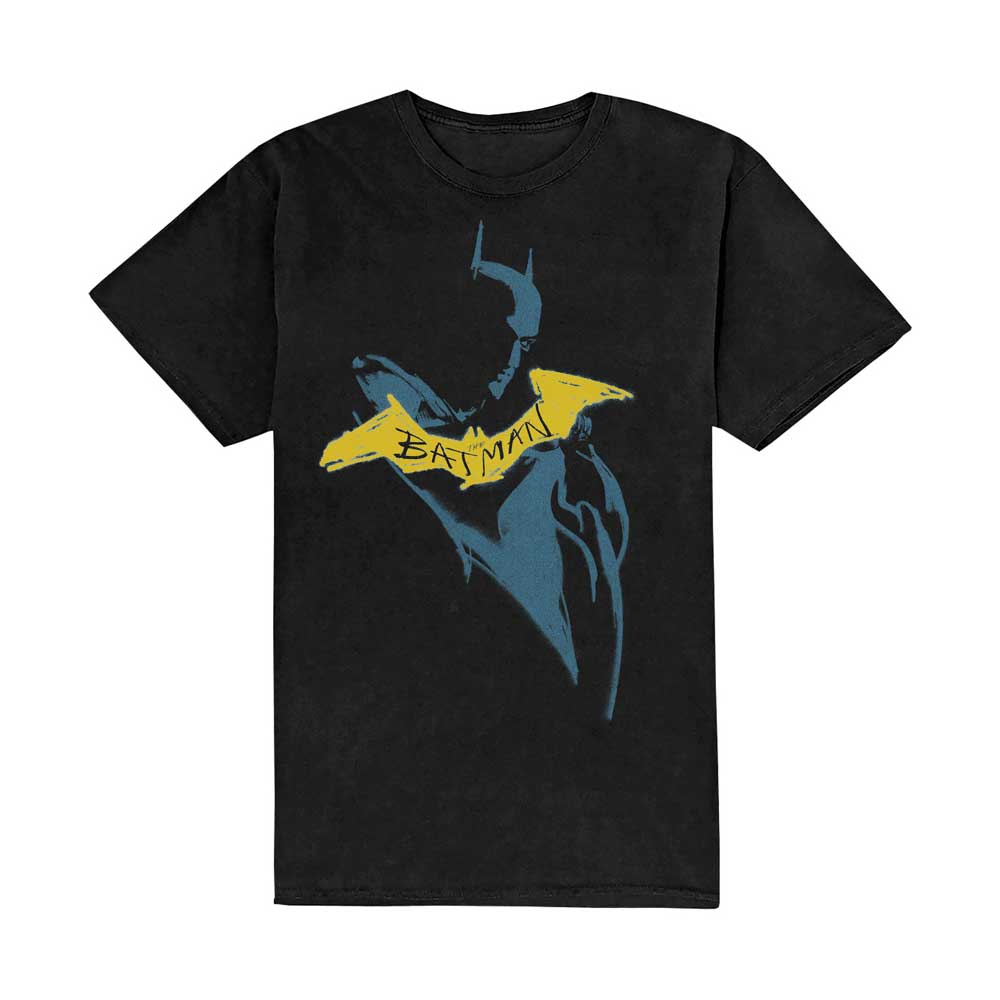 DC COMICS UNISEX T-SHIRT: THE BATMAN YELLOW SKETCH