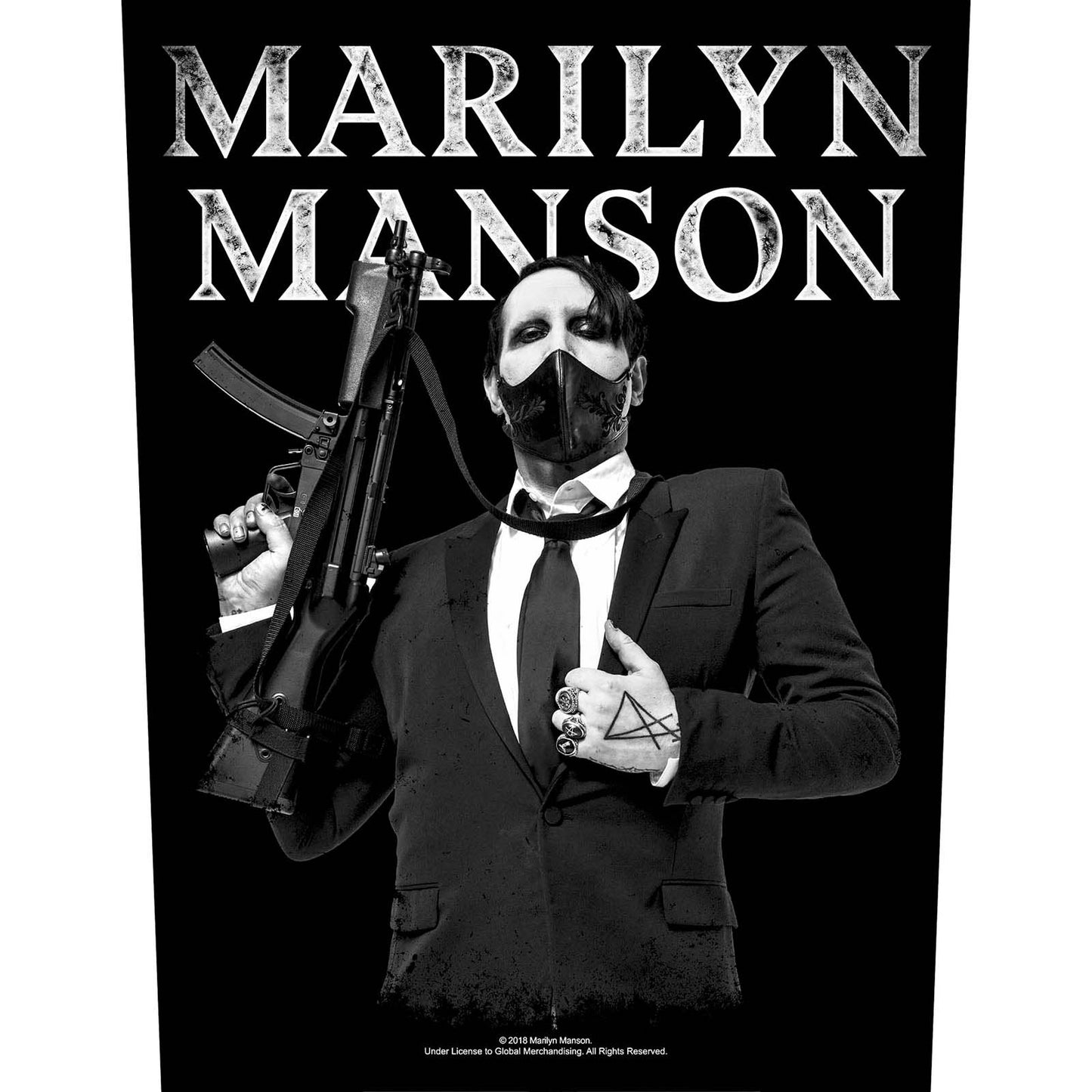 MARILYN MANSON BACK PATCH: MACHINE GUN