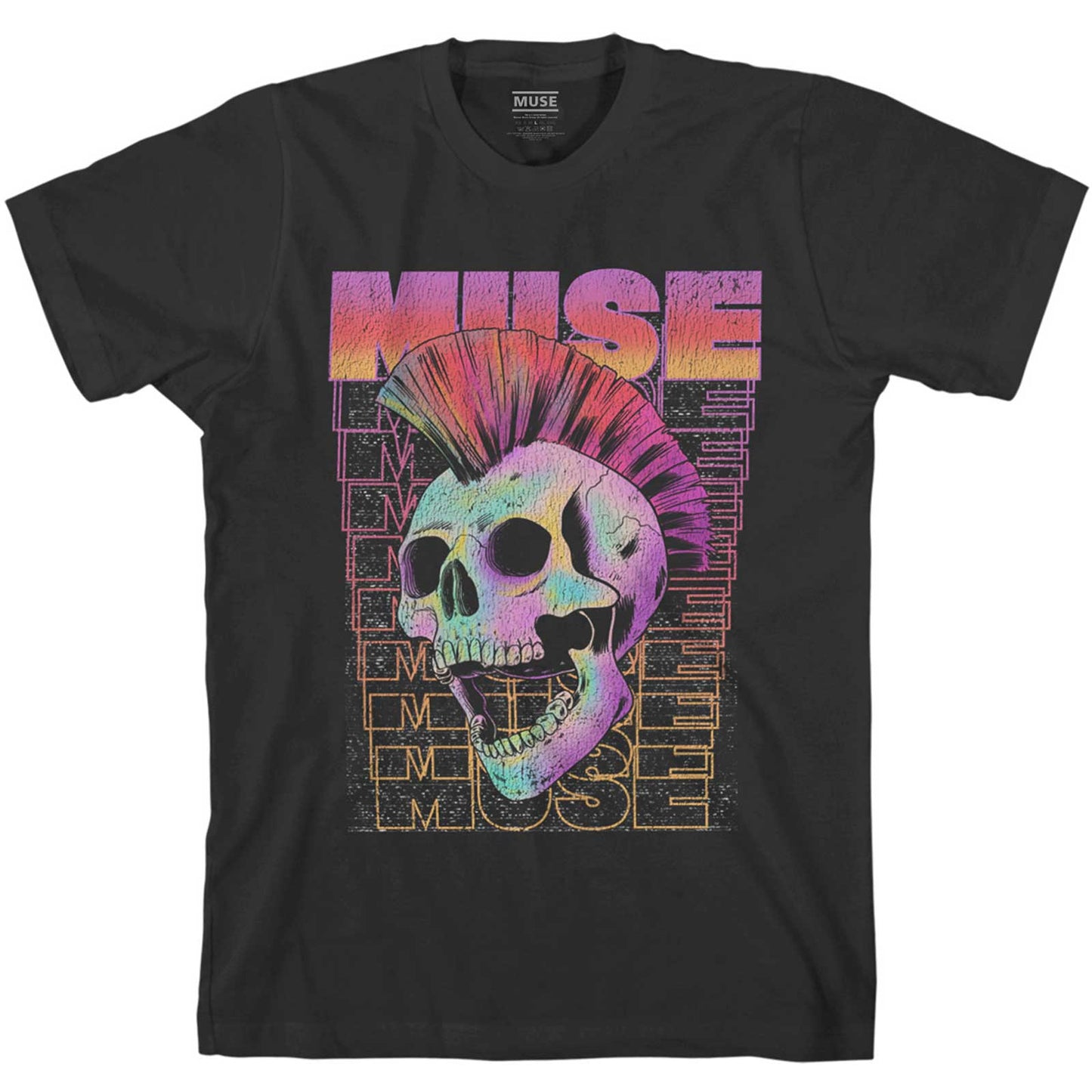 MUSE UNISEX T-SHIRT: MOWHAWK SKULL