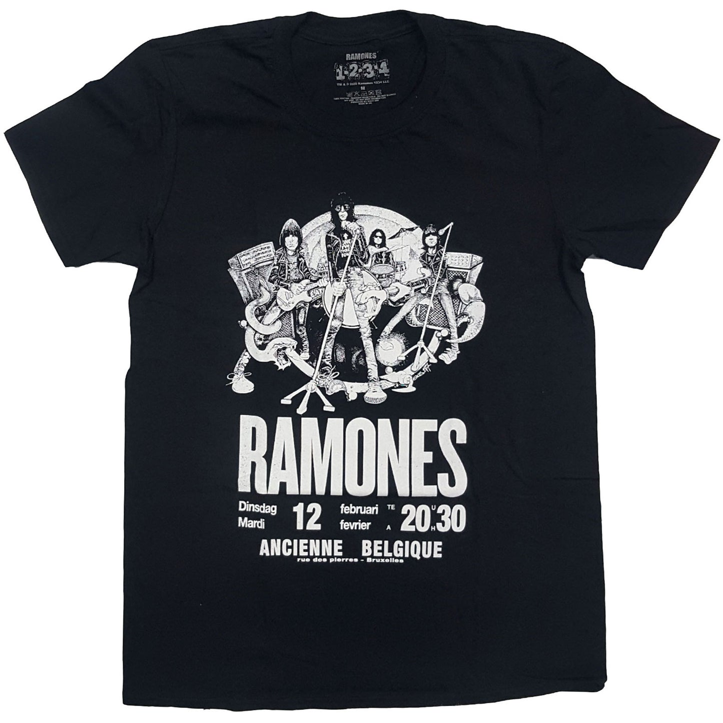 RAMONES UNISEX T-SHIRT: BELGIQUE