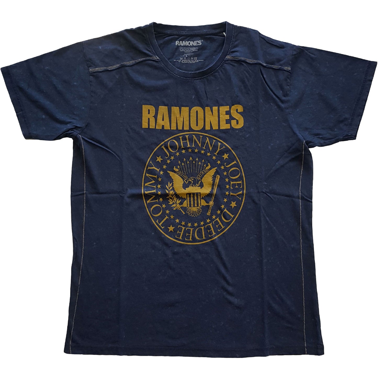 RAMONES UNISEX T-SHIRT: PRESIDENTIAL SEAL (SNOW WASH)