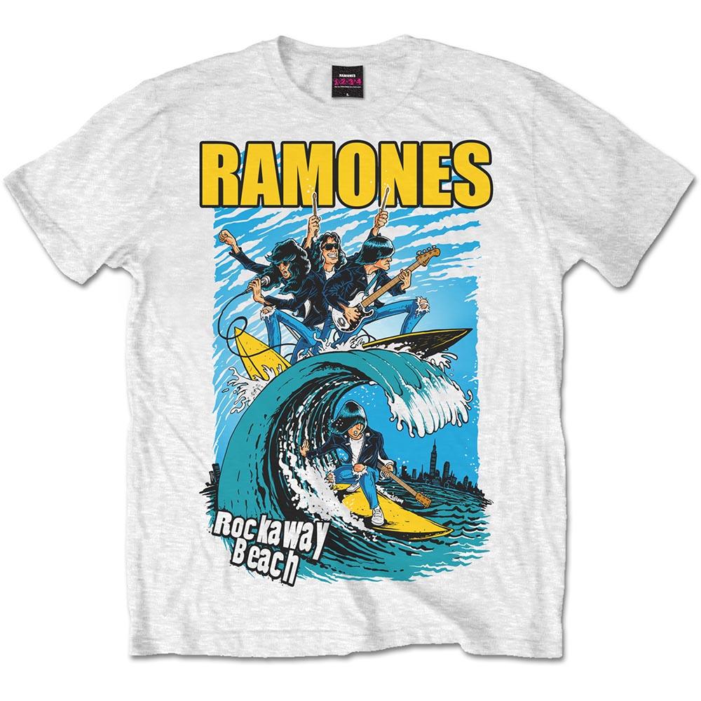 RAMONES UNISEX T-SHIRT: ROCKAWAY BEACH