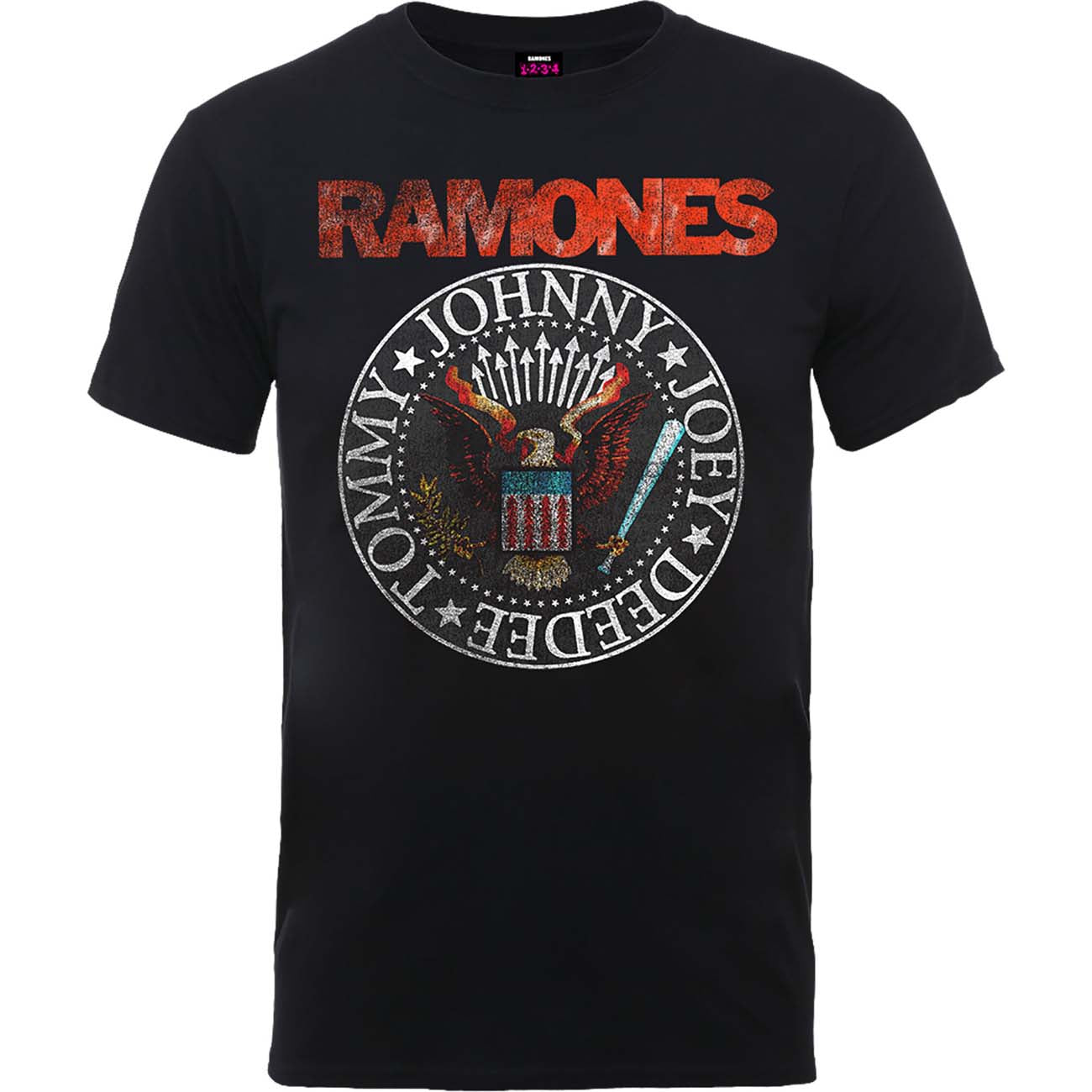 RAMONES UNISEX T-SHIRT: VINTAGE EAGLE SEAL