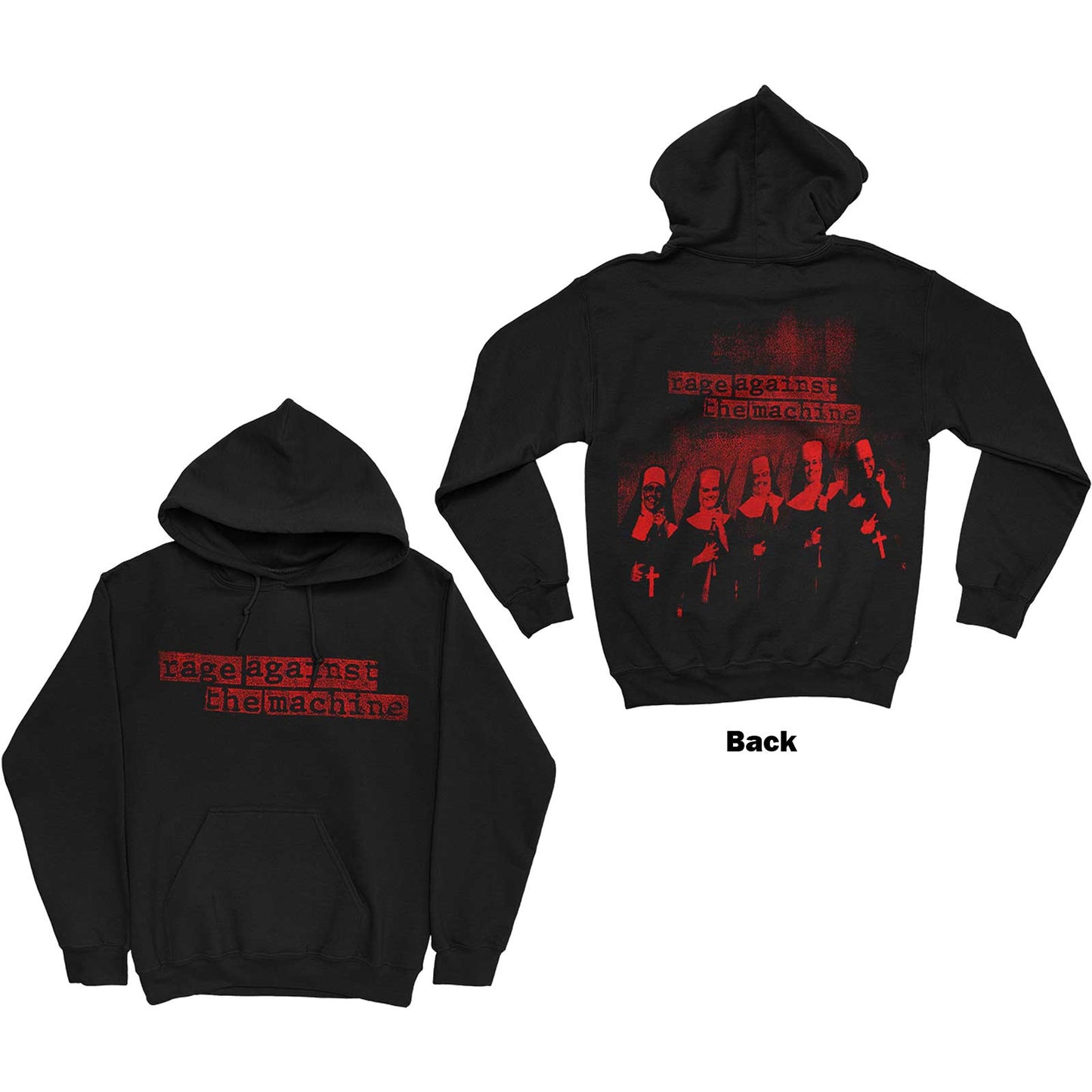 RAGE AGAINST THE MACHINE UNISEX PULLOVER HOODIE: NUNS