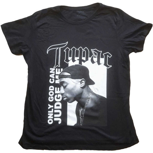 Tupac Only God Text Ladies T-Shirt