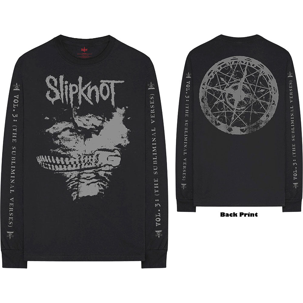 SLIPKNOT UNISEX LONG SLEEVED T-SHIRT: SUBLIMINAL VERSES