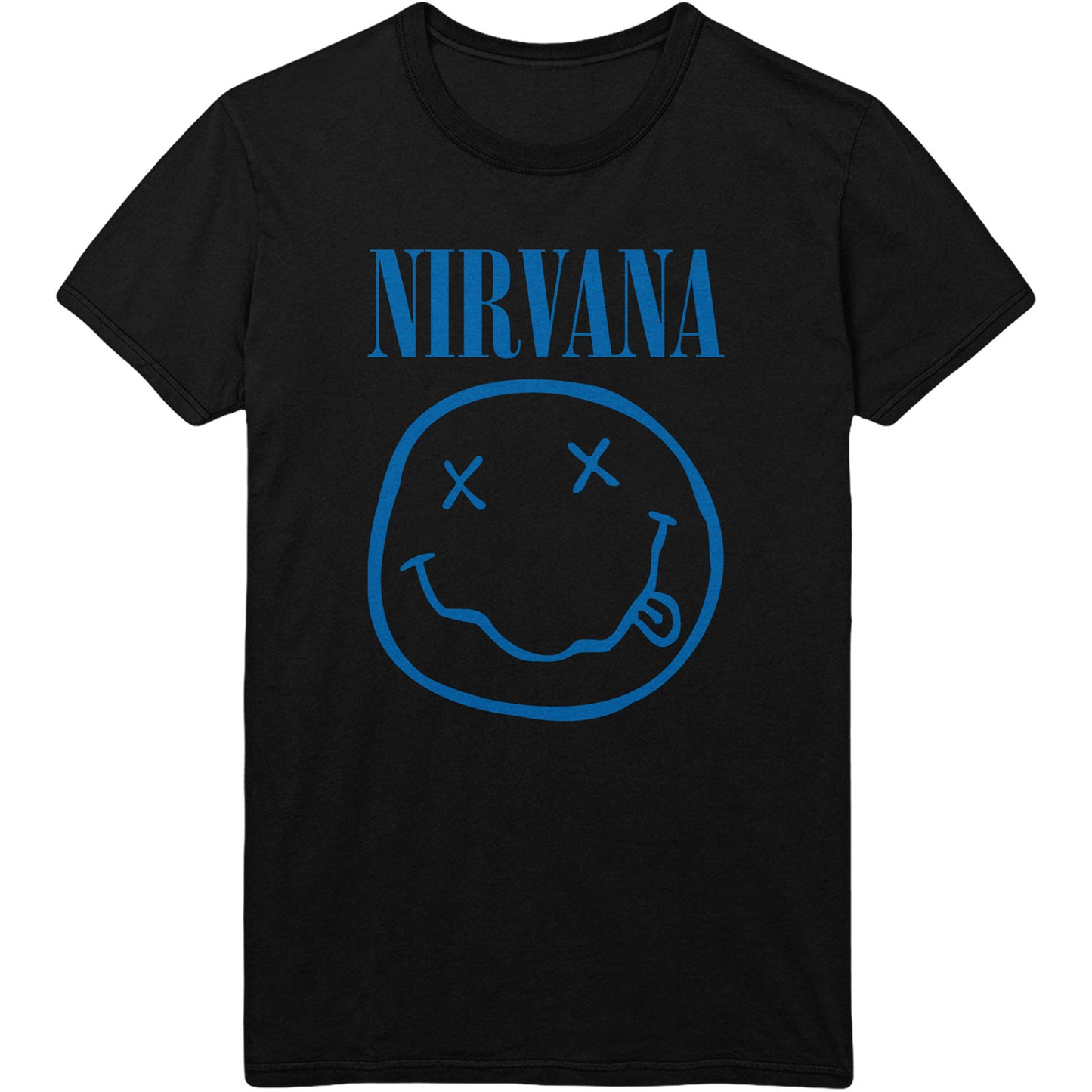 NIRVANA UNISEX T-SHIRT: BLUE HAPPY FACE