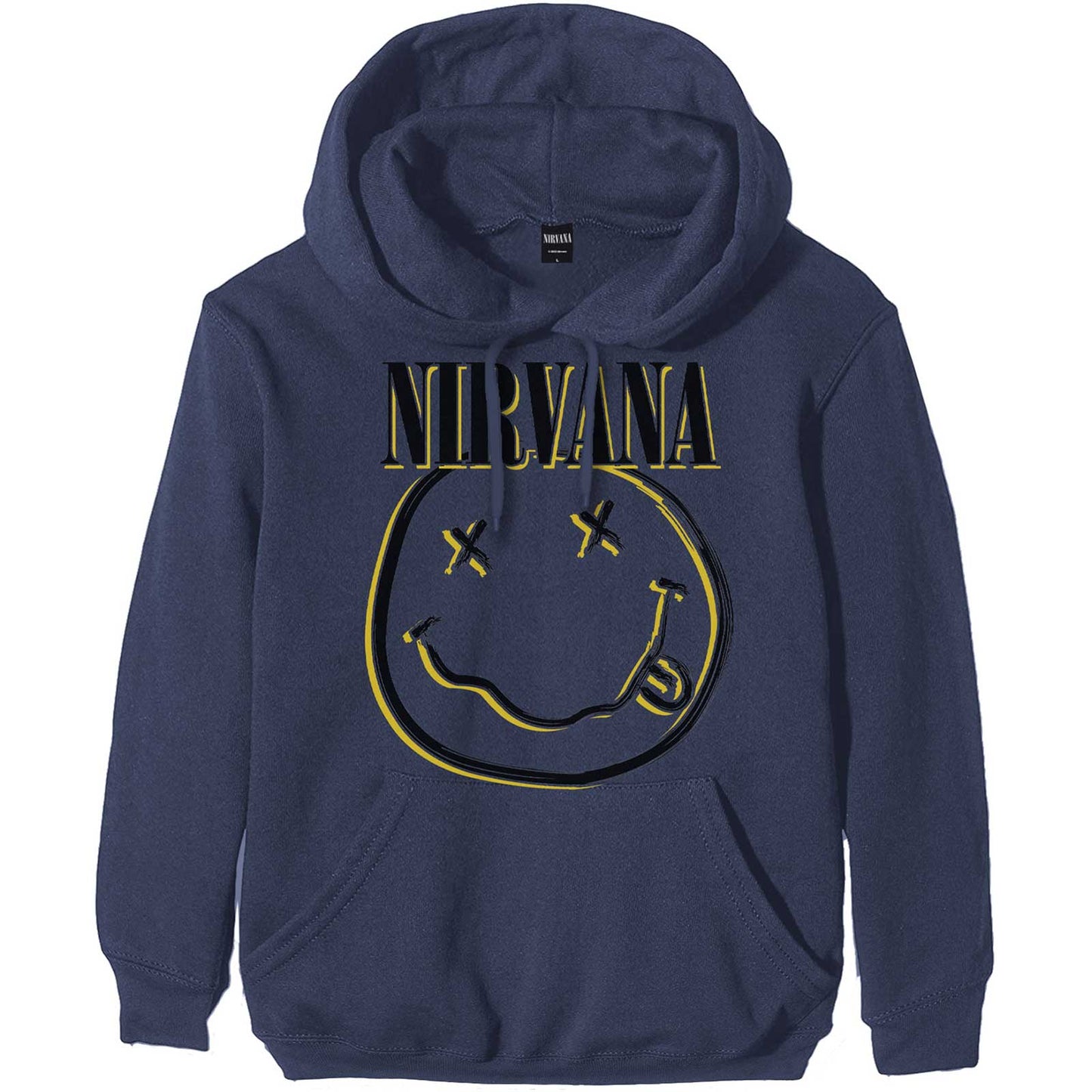 NIRVANA UNISEX PULLOVER HOODIE: INVERSE HAPPY FACE