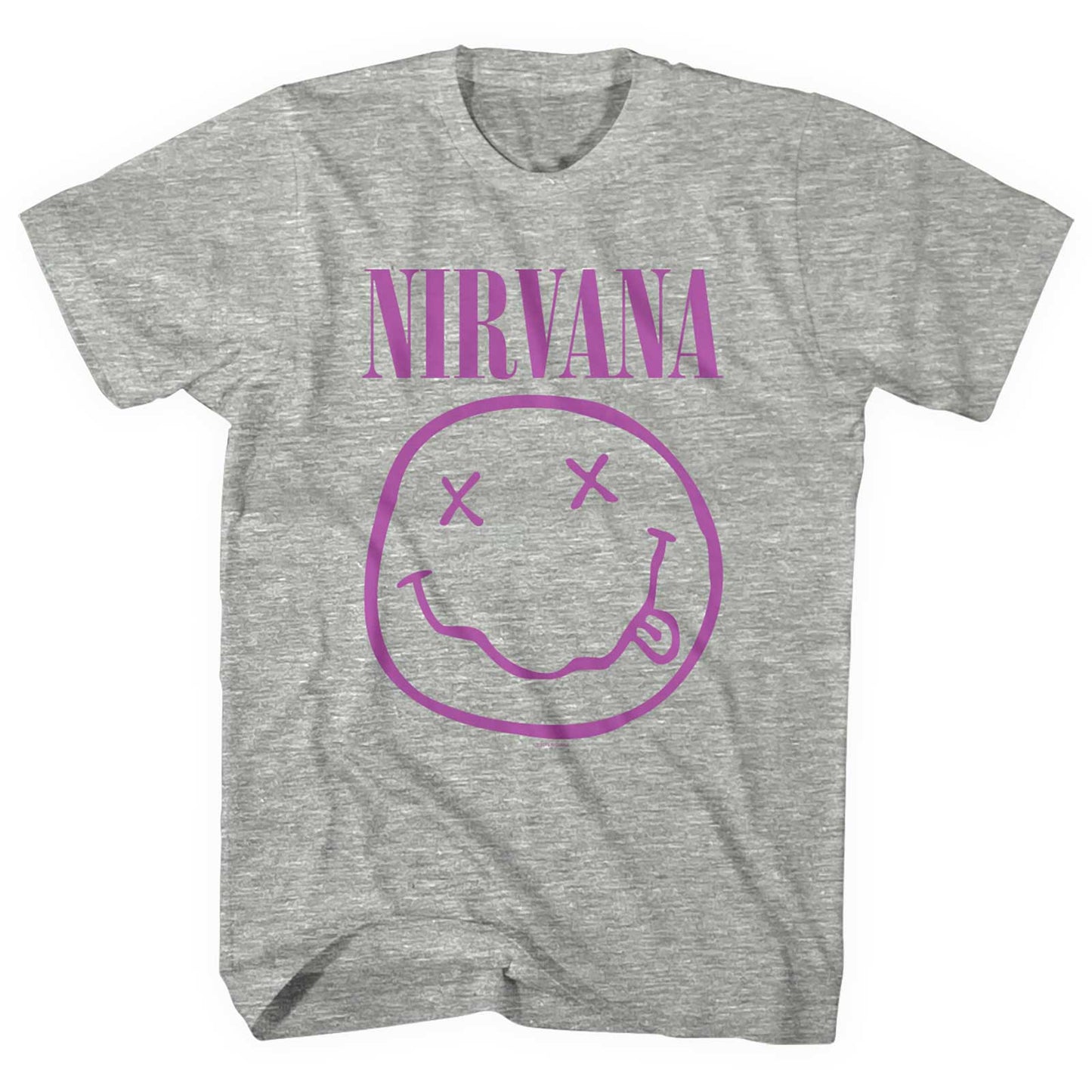 NIRVANA UNISEX T-SHIRT: PURPLE HAPPY FACE