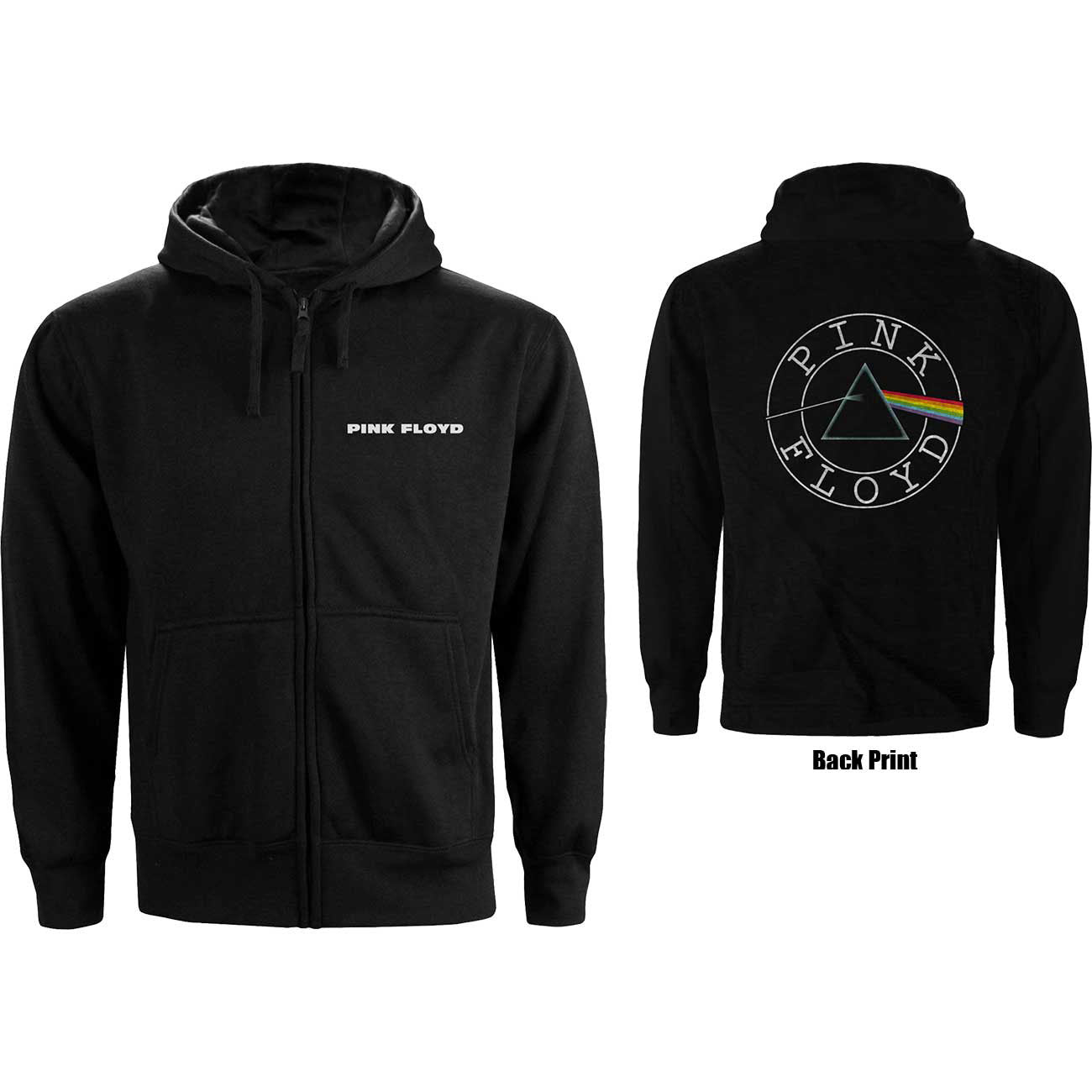 PINK FLOYD LADIES ZIPPED HOODIE: CIRCLE LOGO