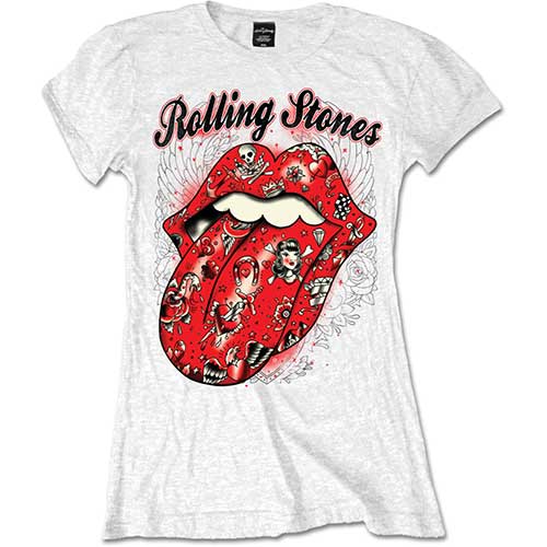 THE ROLLING STONES LADIES T-SHIRT: TATTOO FLASH