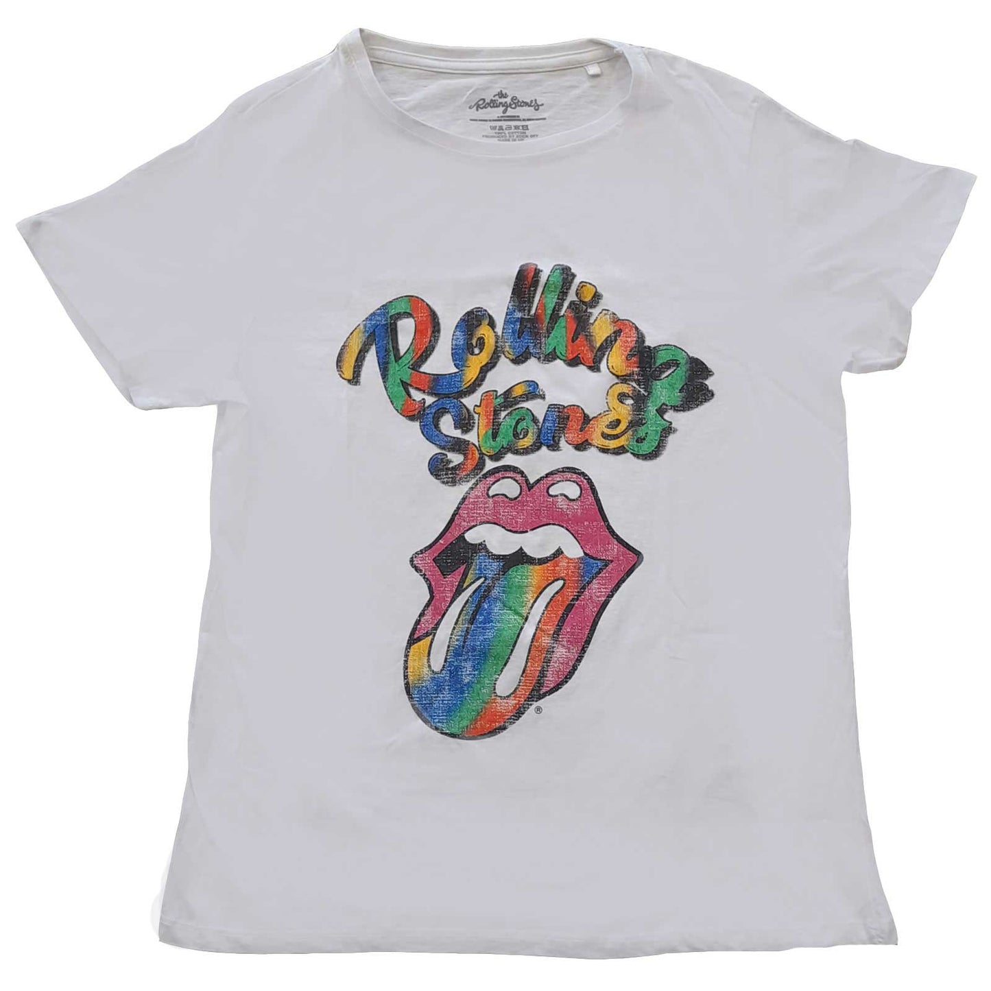 THE ROLLING STONES LADIES T-SHIRT: TIE DYE TONGUE